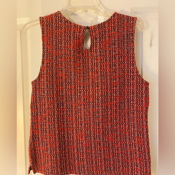 Banana Republic Red/Black/White Tweed Cotton Blend Sleeveless Top Size M - Picture 7 of 13